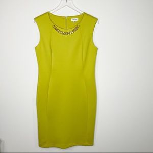 Calvin Klein Lime Green Sheath Dress